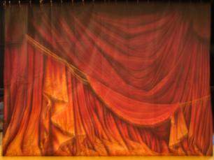 Painted Canvas Cloth - Red Theatre Curtain