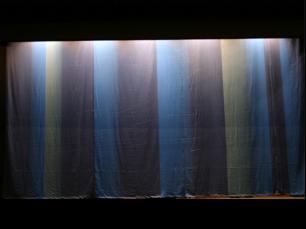 Scan printed back cloth - graduating blue stripes