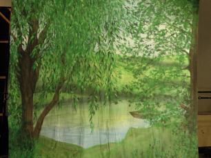 Painted Cloth - Riverbank Scene