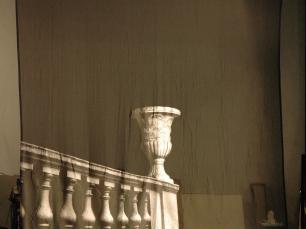 Black Gauze - Black & White Stone Balustrade