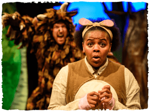 A scared performer being hunted by the Gruffalo