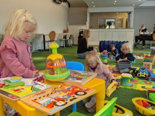 A group of children play 